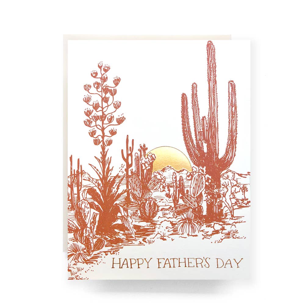 Cactus Sunset Father's Day Greeting Card