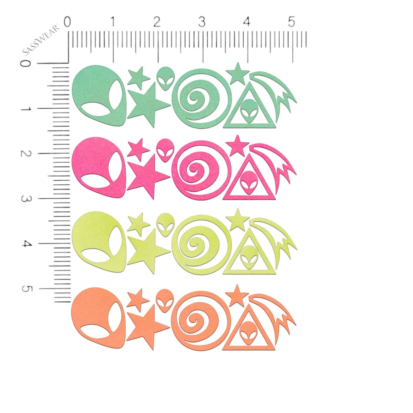 Alien Blacklight Body Stickers-40 Pk