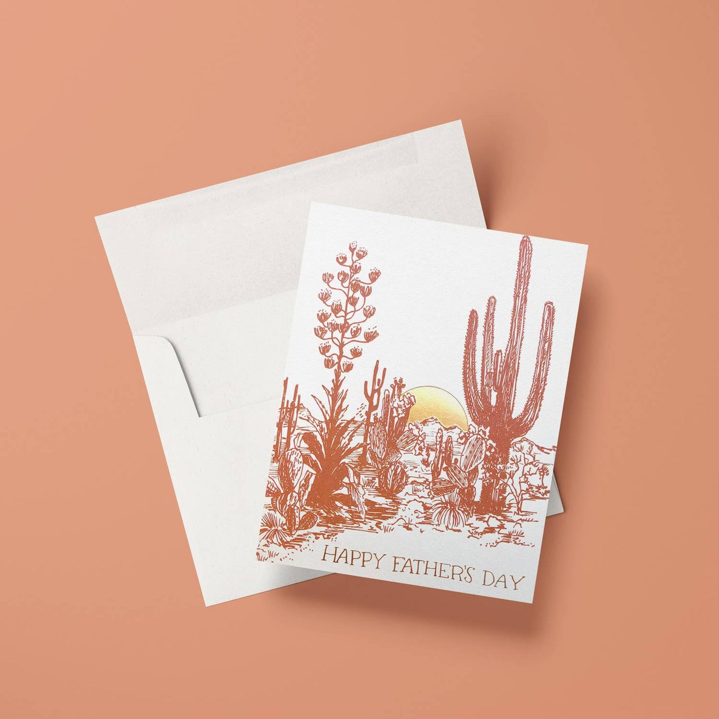 Cactus Sunset Father's Day Greeting Card