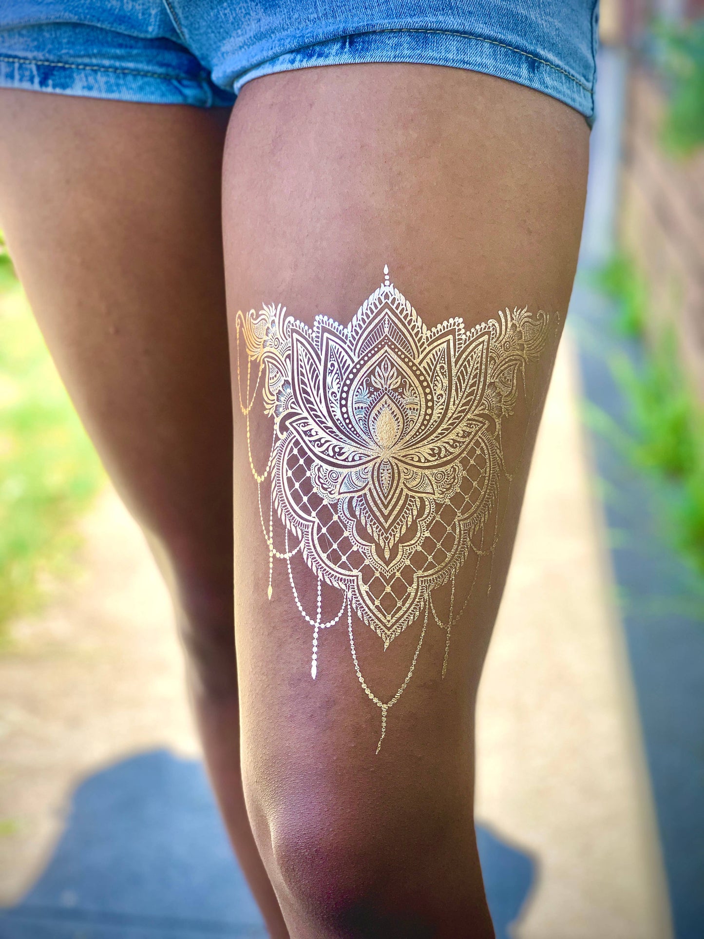 Gold Foil Tattoo | Lotus