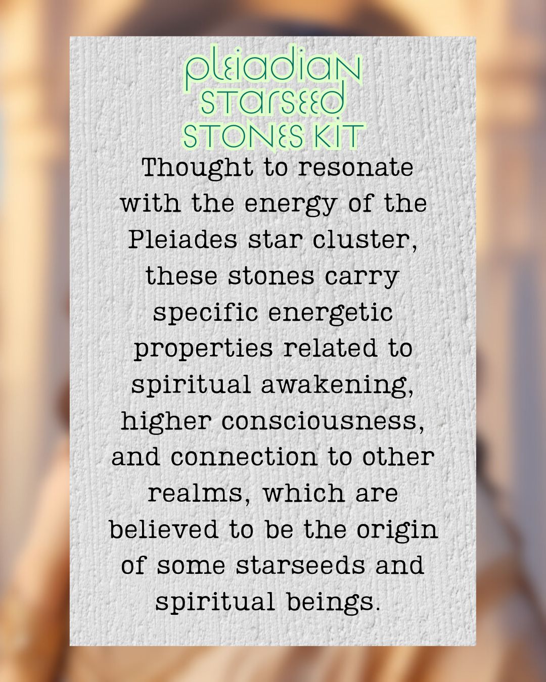 Pleiadian Starseed Stones Kit