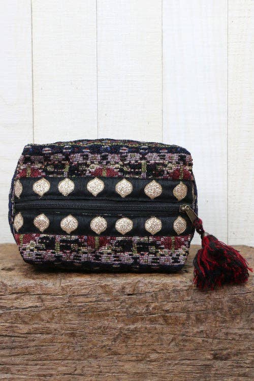 Multi Jacquard Stripe Make Up Bag
