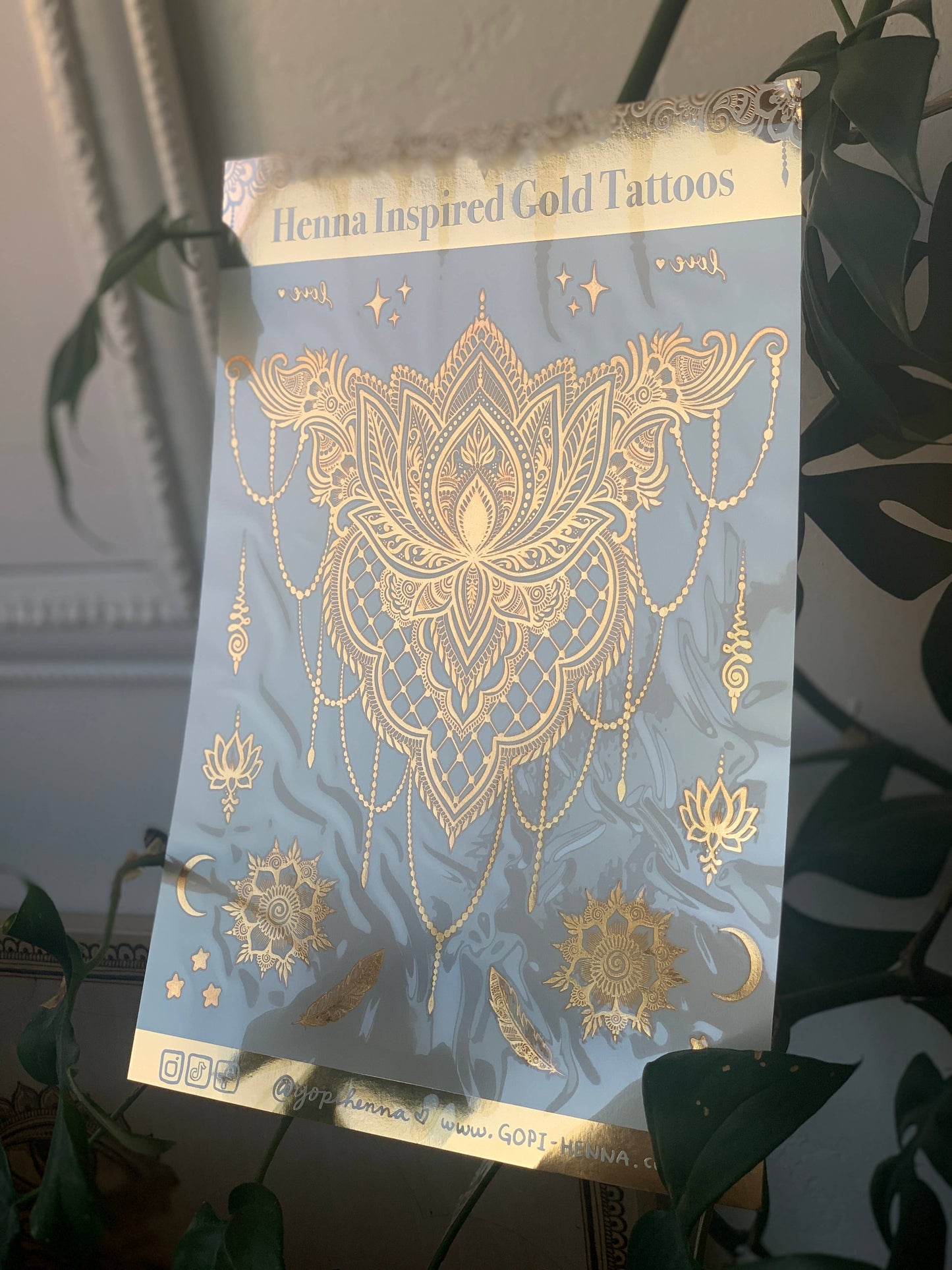Gold Foil Tattoo | Lotus