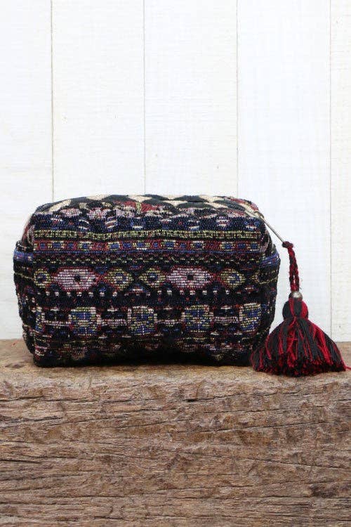 Multi Jacquard Stripe Make Up Bag