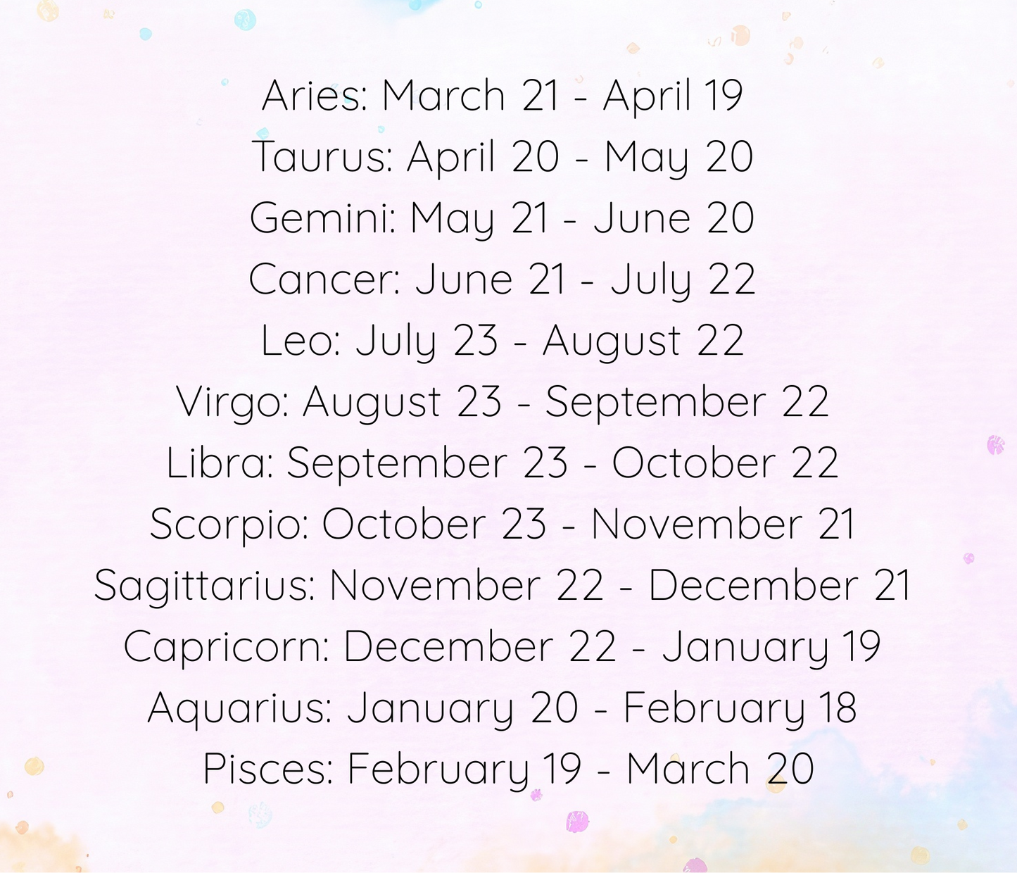 Zodiac Constellation Prints 4.25” x 5.5”