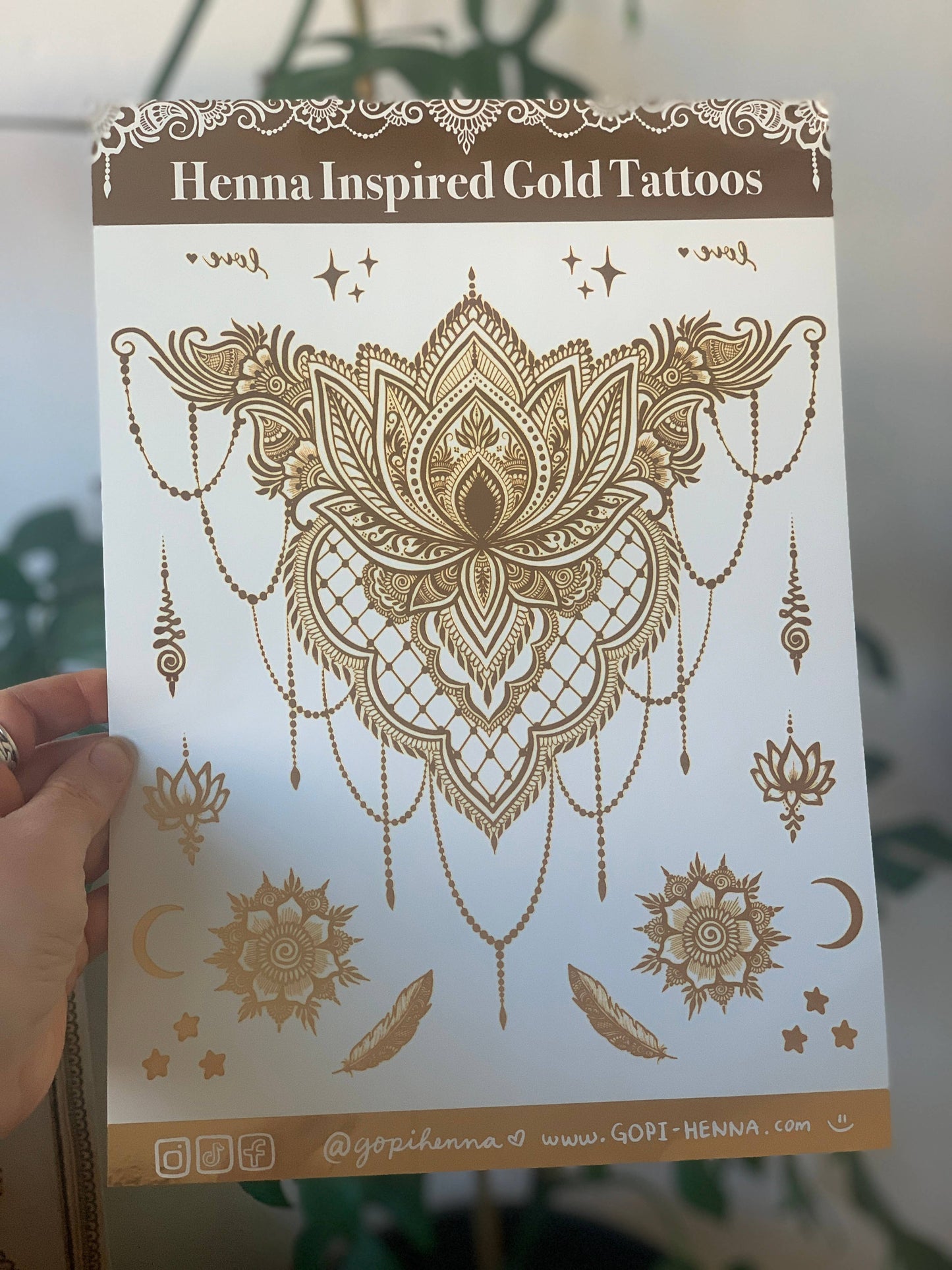 Gold Foil Tattoo | Lotus