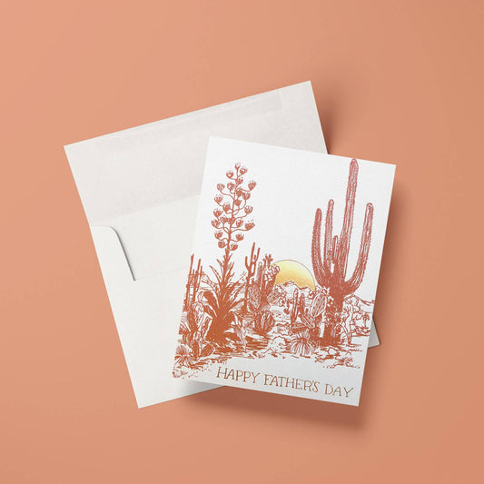 Cactus Sunset Father's Day Greeting Card