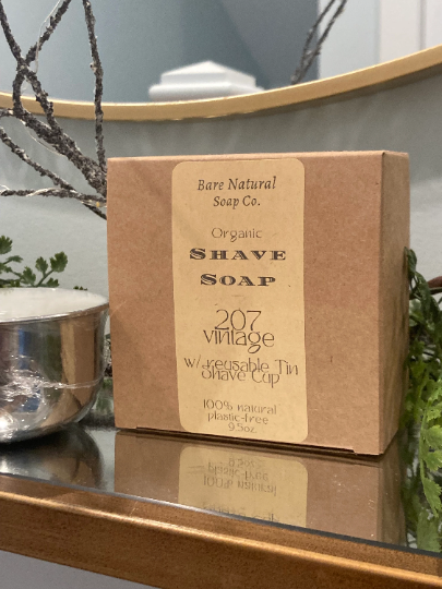 Vintage Shave Soap With Stainless Steel Shave Bowl (brush sold separately)