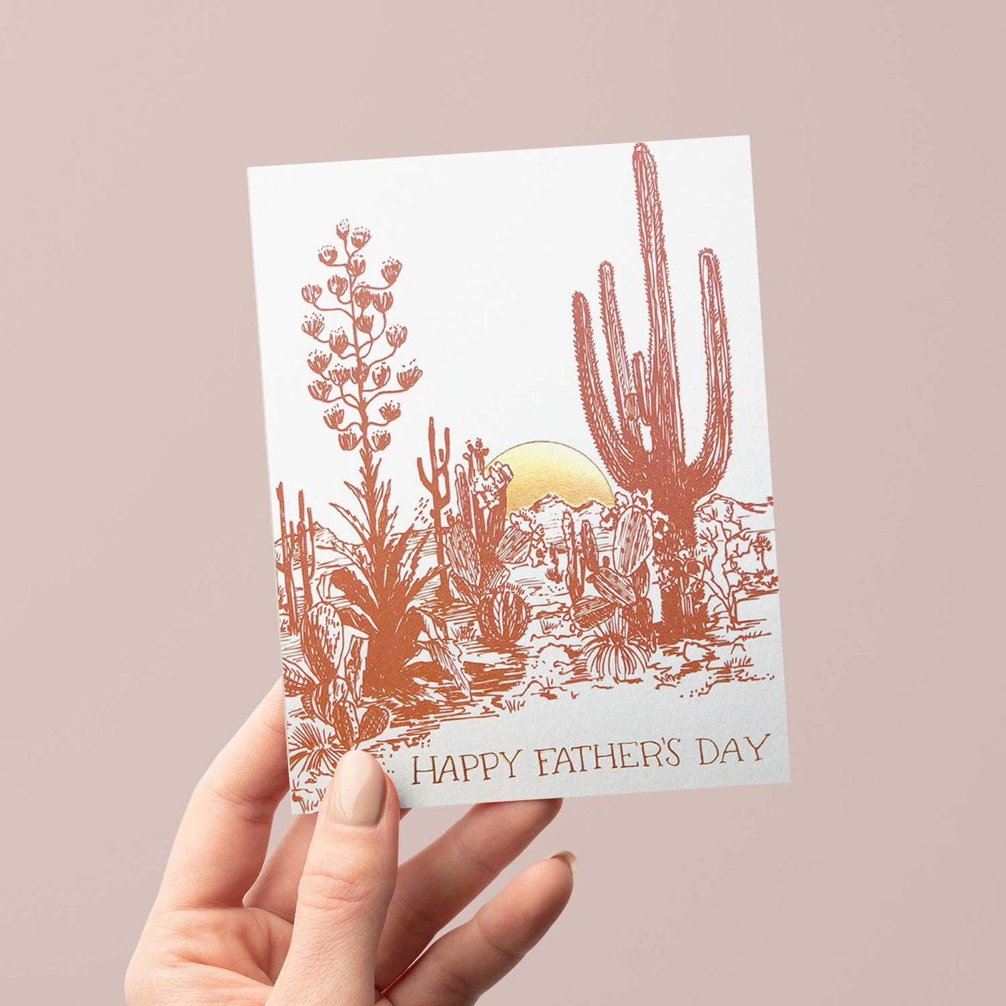 Cactus Sunset Father's Day Greeting Card