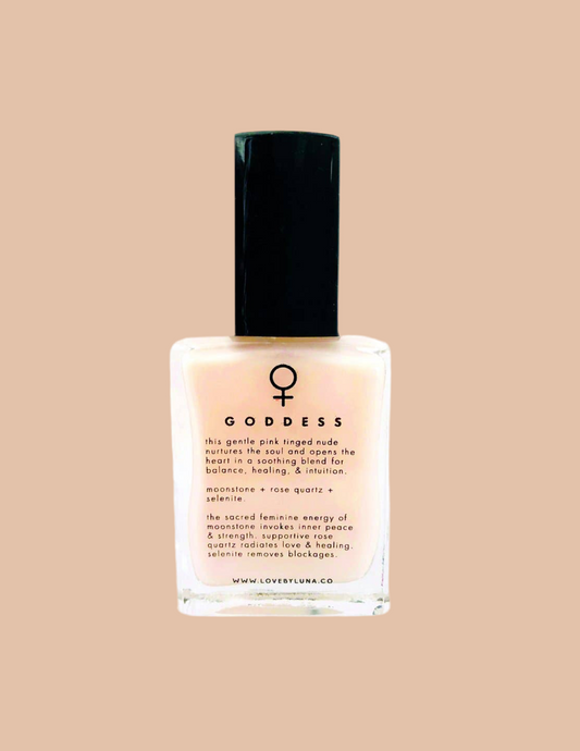 Goddess Nail Polish- infused with Rose Quartz, Selenite and Moonstone