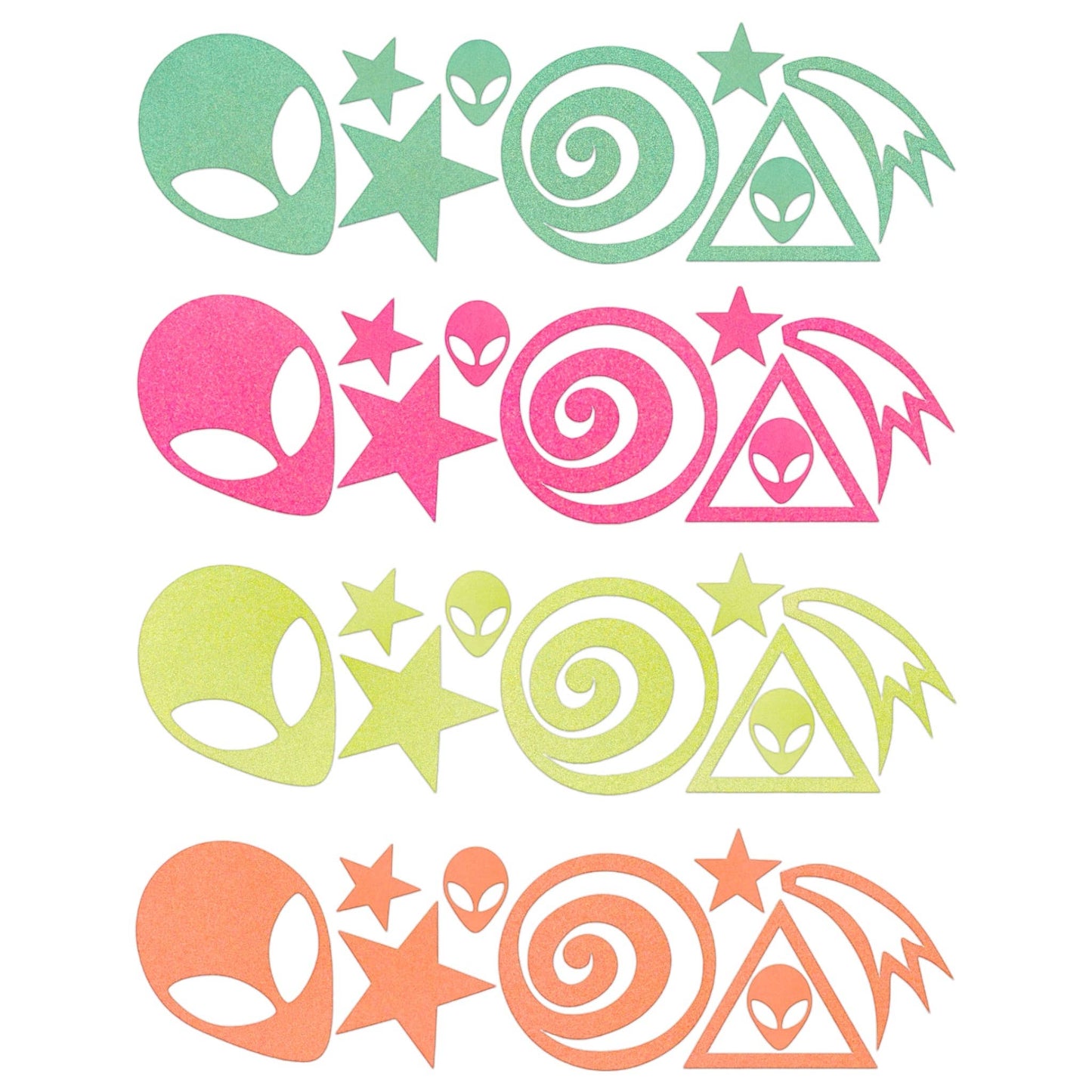 Alien Blacklight Body Stickers-40 Pk