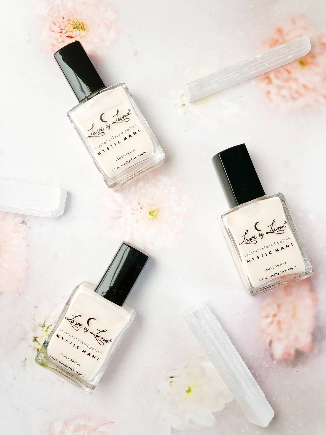 Goddess Nail Polish- infused with Rose Quartz, Selenite and Moonstone